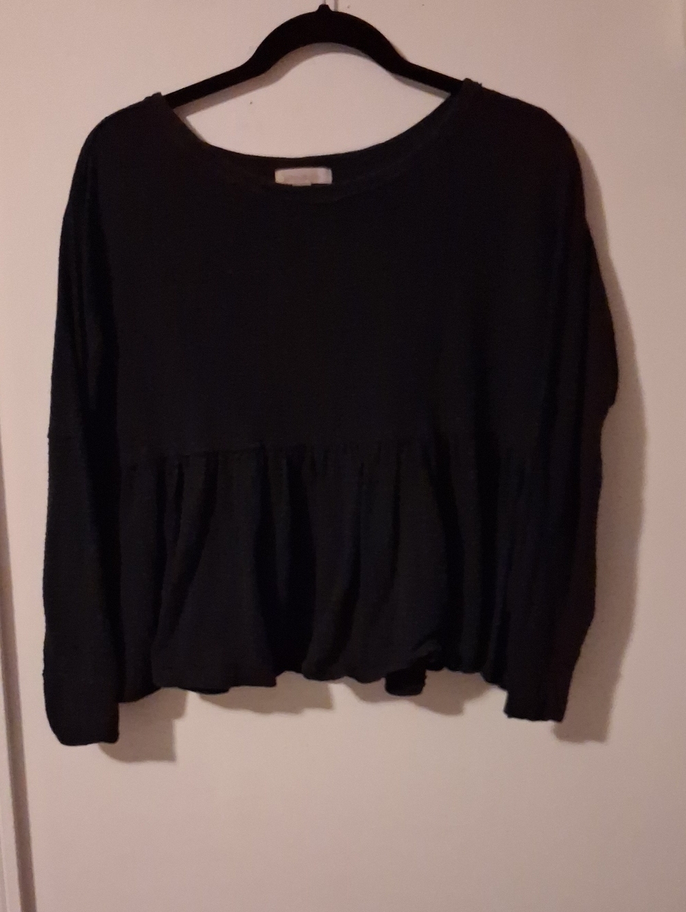 Wonderly Black Peplum Sweatshirt Top